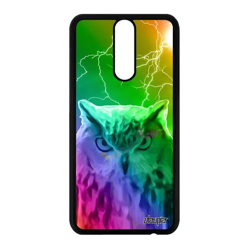 Coque Huawei Mate 10 Lite Silicone Hibou Housse Animaux Design Tpu Chouette Multicolore Etui Animal Jaune Orage Oiseau Eclair Rigide