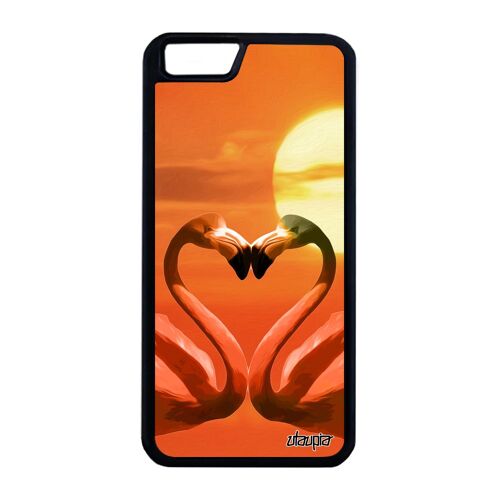 Coque Flamand Rose Iphone 6 6s Plus Silicone Bumper Amour Noir Personnalisé Afrique Orange Animaux Design Case Telephone Tpu