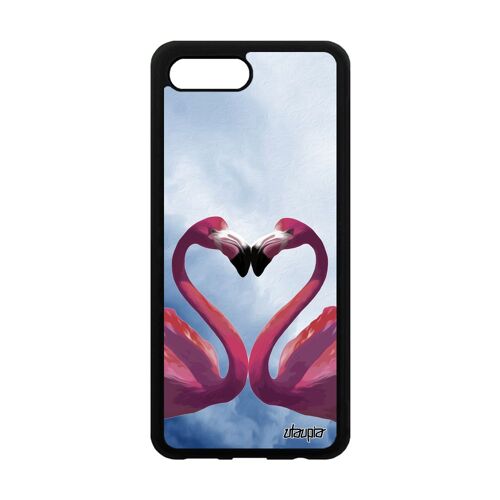 Coque Flamand Rose Honor 10 En Silicone Rigide Oiseau Aluminium Romantique Animal Nuage Case Design Ciel Antichoc Animaux Amour Bleu