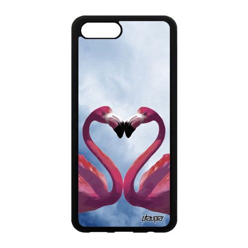 Coque Flamand Rose Honor V10/View 10 Silicone Telephone Animaux Oiseau CUr Animal Housse Bleu Rigide Love Ciel Design Huawei Amour