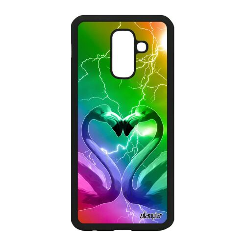Coque Silicone Flamand Rose Pour A6 Plus 2018 Smartphone CUr Romantique Eclair Animal Multicolore Antichoc Amour De Samsung Galaxy