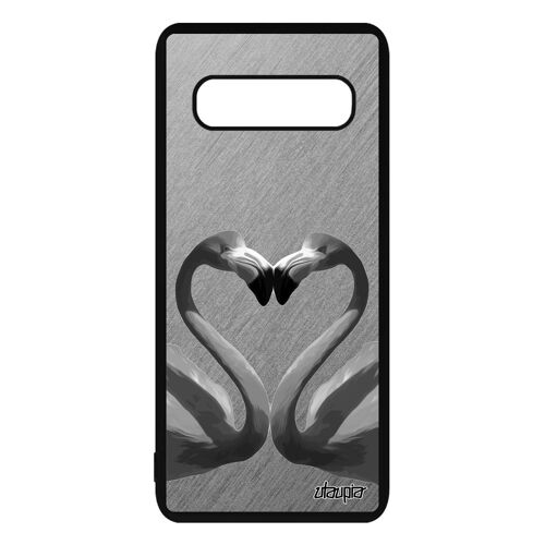 Coque Flamand Rose Galaxy S10 Plus En Silicone Noir Animaux Smartphone Romantique Portable Gris Amour Animal Love Design Samsung