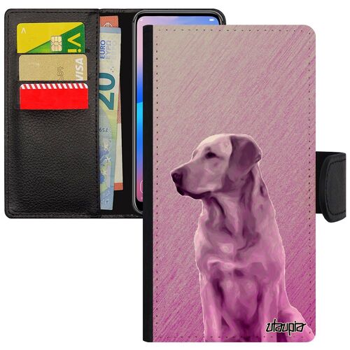 Coque Chien Iphone 13 Mini Cuir Rabat Portefeuille Canin Animal Chiot Telephone Smartphone Animaux Design À Clapet Labrador De