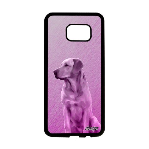Coque silicone S7 Edge chien canin golden retriever rose animal metal labrador design chiot animaux de made in France Samsung galaxy