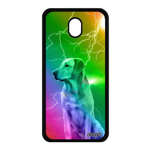 Coque Silicone Pour Samsung Galaxy J7 2017 Pro Chien Jaune Design Smartphone Animal Portable Chiot Arc En Ciel Orage De Protection