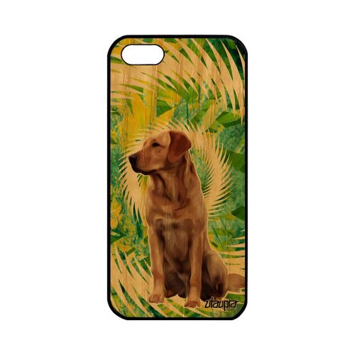 Coque Bois Silicone Chien Iphone 5 5s Se Chiot Mandala Vert Portable Animaux Golden Retriever Fleurs Design 4g Unique Labrador Apple