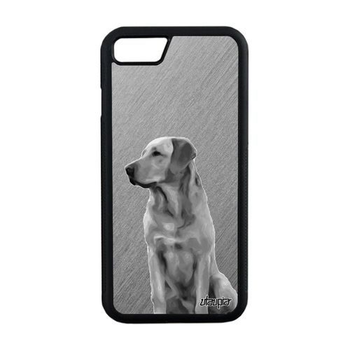 Coque Chien Iphone 8 Silicone Antichoc Metal Rigide Chiot Portable Effet Animal Golden Retriever Gris Animaux Motif Texture De