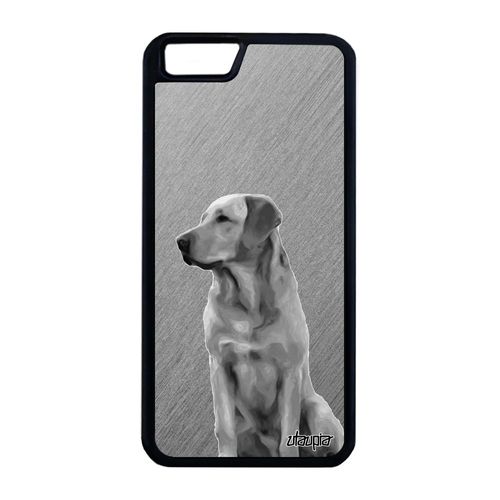 Coque Pour Iphone 6 6s Plus Silicone Chien Labrador Rigide Chiot Golden Retriever Texture Telephone Antichoc Design Gris Effet