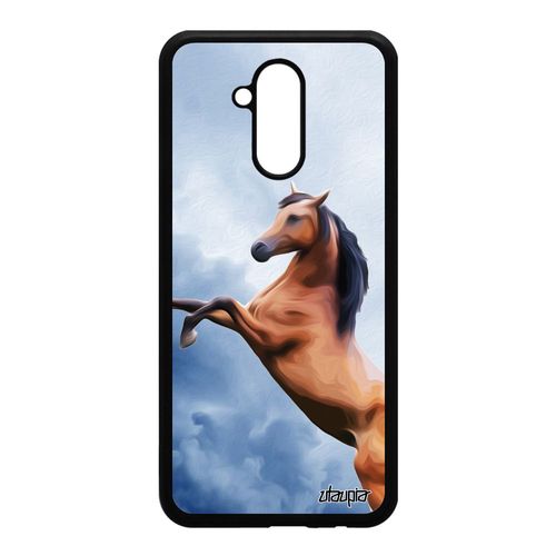 Coque Telephone Huawei Mate 20 Lite Silicone Cheval Antichoc Ciel Housse Animaux Bleu Equitation Nuage Mobile Poulain Made In France