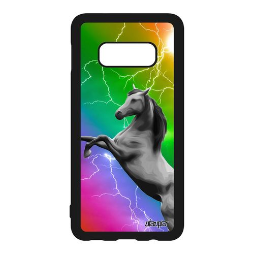 Coque Silicone Pour Samsung Galaxy S10e Cheval Poulain Sm-G971f Aluminium Animaux Jaune Smartphone Design Portable Arc En Ciel Orage