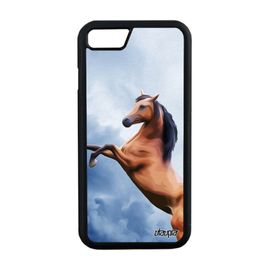 Coque Cheval Iphone 8 Silicone Smartphone Ciel Housse Equitation Bleu Case Dessin Poney Animal Poulain Animaux Nuage Design De