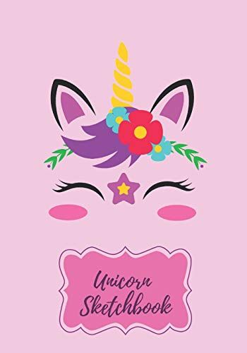 Cute Unicorn Sketchbook For Kids : 120 Blank Paper For Drawing And Doodling