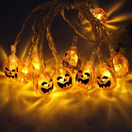 Guirlande Lumineuse Halloween 3m, Guirlande Halloween Orange 20 Led, Halloween Citrouille Lumière, Decoration Halloween Exterieur & Interieur, Citrouille Lanterne Fête Décoration Étanches Déco À Piles