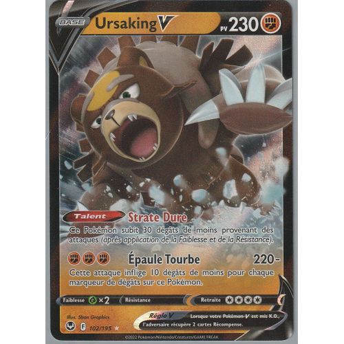 Carte Pokemon - Ursaking V - 102/195 - Ultra-Rare - Eb12 Tempete Argentee -