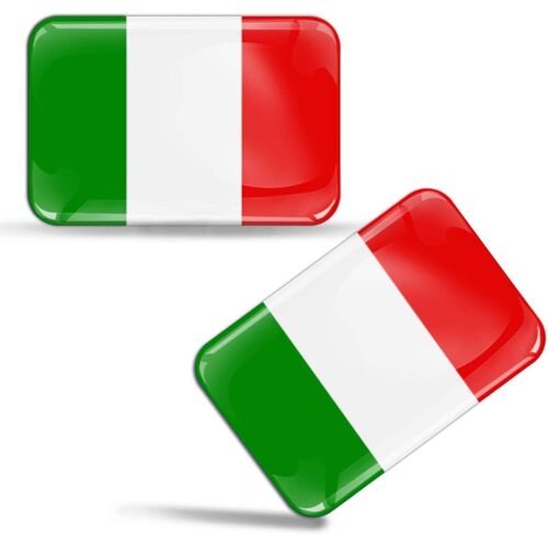 2 X Autocollants 3d Gel Résine Stickers Drapeau Italien Italia Italy Pour Voiture Moto Fenêtre Porte Casque De Scooter Skateboard Vélo Pc Ordinateur Portable Tablette Tuning F 29