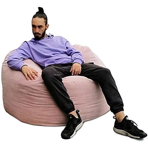 Pouf Poire Géant En Velours Côtelé Rose - Bananair
