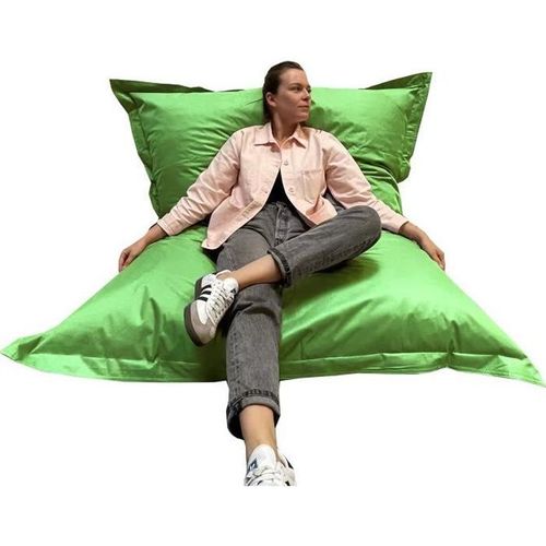 Pouf Extérieur Xxl - Jardin, Terrasse, Balcon - Extérieur Et Intérieur - Coussin Xxl Extérieur Imperméable Et Anti-Uv (Vert)