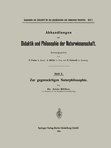 Zur Gegenwärtigen Naturphilosophie