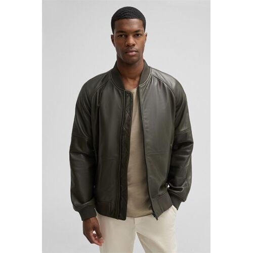 Blouson En Cuir Vance, Vert Foncé