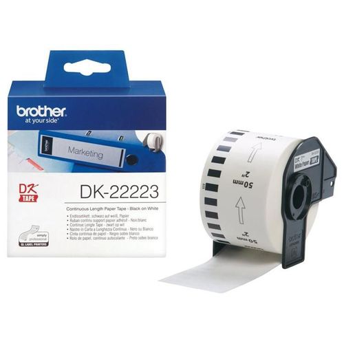 Brother DK-22223 - Papier - noir sur blanc - Rouleau (5 cm x 30,5 m) 1 rouleau(x) étiquettes continues - pour Brother QL-1050, 1060, 1110, 500, 550, 560, 570, 580, 600, 650, 700, 710, 820