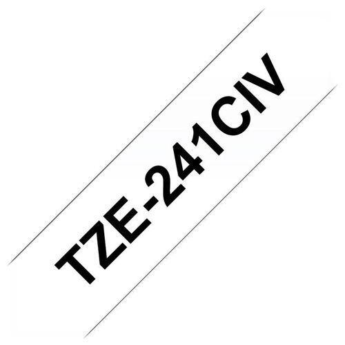 Brother TZe-241CIV - Noir sur blanc - rouleau (1,8 cm x 8 m) 1 cassette(s) ruban laminé - pour Brother PT-D600; P-Touch PT-18, 2470, 3600, D450, D800, E500, E550, H101, H500, P750, P900