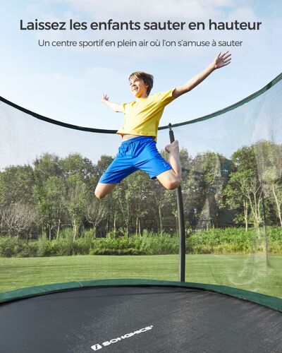 Trampoline Extérieur,366cm, Équipement Jardin,Vert