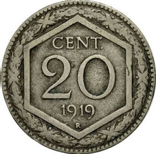 Pièce 20 Centimos Italie - 1919 R
