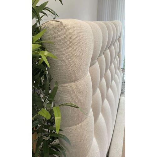 Tête de lit - LUXURY LITERIE - VERSAILLES 90 - Capitonnée - Beige - Bois massif