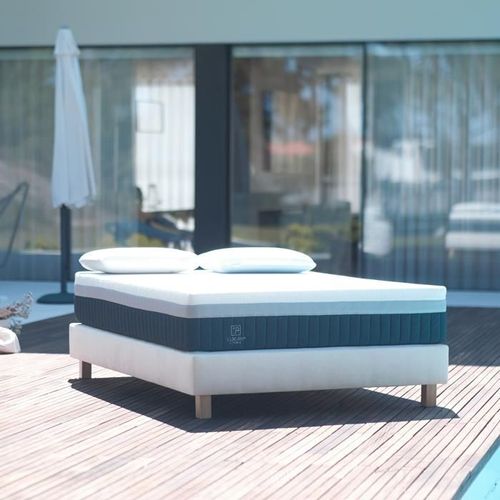 Sommier Tapissier 160x200, Beige, Gamme Prestige Hôtel, Bois Massif + Pieds Offerts