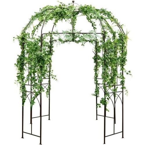 Costway Arche Mariage En Métal De Jardin Pour Plantes Grimpantes 211x211x256 Cm En Forme De Cage À Oiseaux Couleurs Bronze Vintage