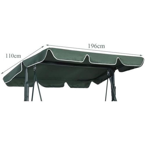 Costway Toit De Rechange Pour Balancelle 196x109cm Vert Toit De Auvent Imperméable En Polyester Pour Jardin