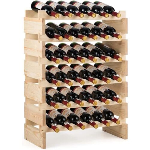 COSTWAY Casier à Vin, Etagère à Vin de 36 Bouteilles, Porte-vins et Etagère de Présentation à 6 Couches, 63,2 x 28 x 85,5 cm