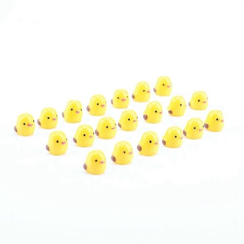 20pcs Miniature Jaune Poulet Micro Jardin Paysage Ornements Poupée Maison Décorations