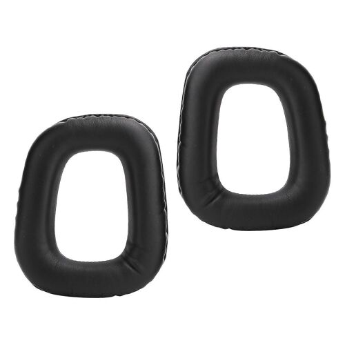 2 Pcs Casque Coussin D'oreille Coussin En Cuir Artificiel Éponge Couverture Fit pour Logitech G35 G930 G430 F450Black