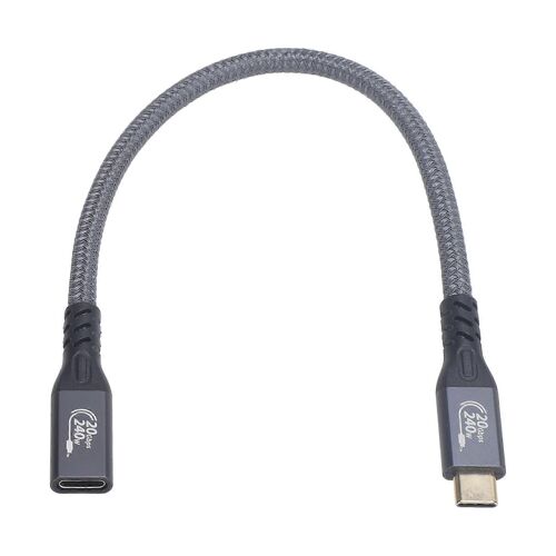 Câble D'extension Usb C Transfert Mâle À Femelle 20 Gbit/S Charge Rapide 240 W Vidéo 4k 60 Hz Cordon D'extension Usb C 3.2 Gen 2 Pour Téléphone 0,25 M / 0,8 Pieds