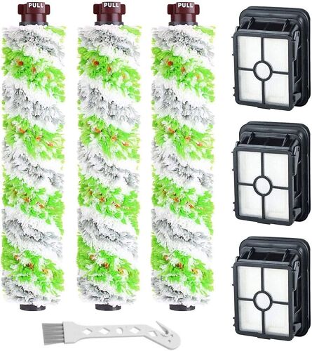 Lot de 3 rouleaux de brosse multi-surfaces pour poils d'animaux et filtre H12 - Anti-emmêlement, entretien facile, haute performance