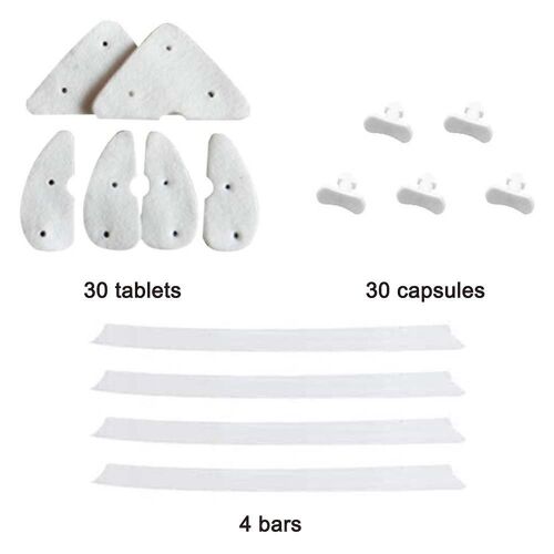 Kit de nettoyage de vitres magnétique double face : 30 éponges triangulaires, 4 bandes en caoutchouc, outils de nettoyage sans traces