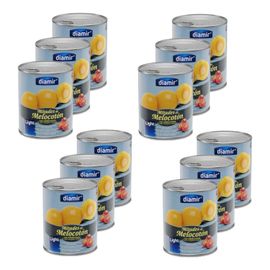 Lot 12x Pêche Sans Sucre - Boîte 800g