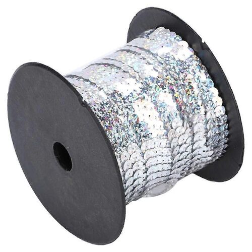 100 Yard Corde De Paillettes En Rsine Plastique 6mm Accessoire Dcoratif Laser Argent (Laser Silver 100 Yard Roll)