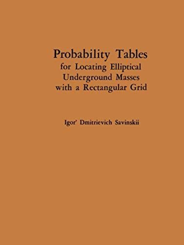Probability Tables For Locating Elliptical Underground Masses With A Rectangular Grid / Tablitsy Veroyatnostei Podsecheniya Ellipticheskikh Ob"Ektov P