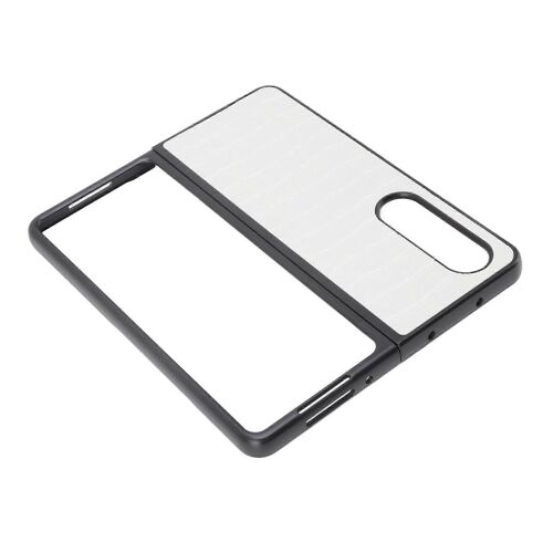 Étui de téléphone à écran pliable Étui en cuir PU résistant aux rayures pour Samsung Galaxy Z FLOD 4 Blanc