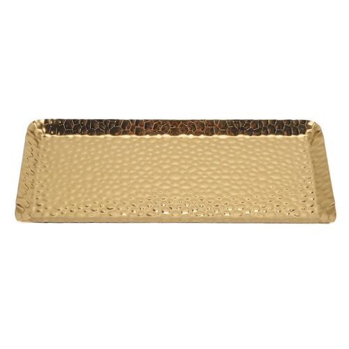 25x11cm Serviette Martelé Plateaux En Acier Inoxydable Multi Usage Lave-Vaisselle Coffre-Fort Plateau Assiette Pour Restaurant À La Maison Or