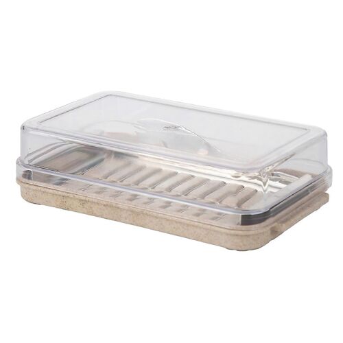 Boîte De Rangement De Beurre De Conteneur De Coupeur De Beurre En Acier Inoxydable Avec Couvercle Transparent Pour Châssis Kitchenwheat
