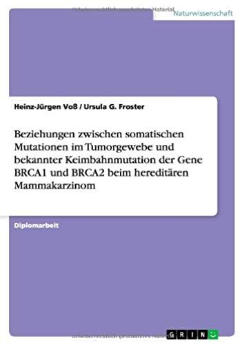 Beziehungen Zwischen Somatischen Mutationen Im Tumorgewebe Und Bekannter Keimbahnmutation Der Gene Brca1 Und Brca2 Beim Hereditären Mammakarzinom