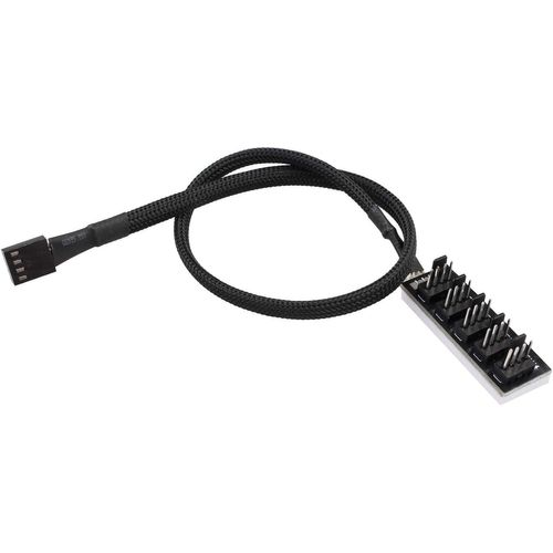 Pwm Ventilateur Pc Cpu Refroidissement 4 Broches/3 Broches Câble D'Extension Hub Répartiteur Adaptateur Noir Gainé 40,5 Cm (5 Voies)