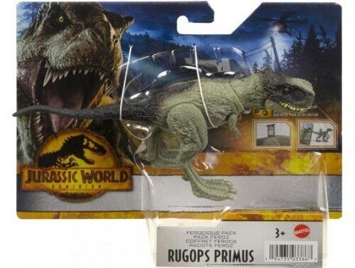 Dinosaure Rigops Primus - Pour Jurassic World - Dino Féroce 19 cm - Set Animaux Préhistorique Et 1 Carte Tigre - Nouveauté