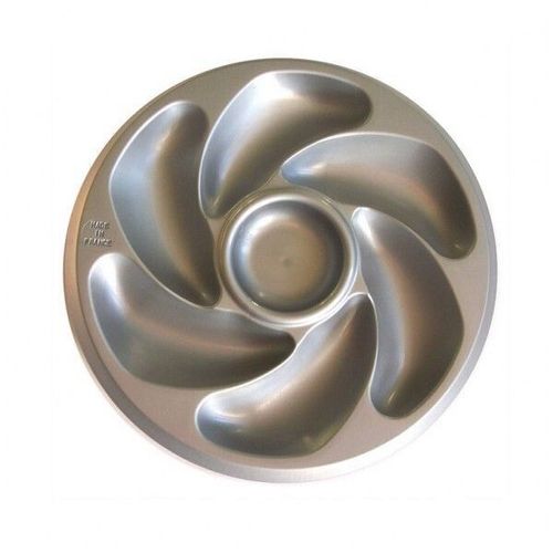 Assiettes A Huitres 6 Compartiments +1 Pour Le Citron, Sauce. Fabrication Française Diamètre 20 Cm Couleur Grise