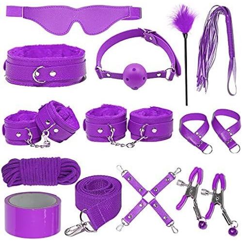 Kal-Kit De Bondage Sexy,Set De Bondage B-D-S-M,Jouets Sexuels Pour Couple Adultes,Accessoires Sexuels-Liens De Bondage-Anal Plug-Sm Retenue Poignet-Menottes-Masque Yeux-Sexuels Corps Toy