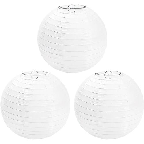 KALANKA-Lot de 3 lanternes rondes blanches en papier pour abat-jour, décoration de mariage, accessoires de fête