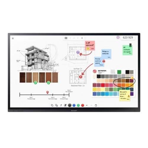 Sharp PN-LA752 - Classe de diagonale 75" LA Series écran LCD rétro-éclairé par LED - interactive - avec écran tactile (multi-touches) - 4K UHD (2160p) 3840 x 2160 - Direct LED